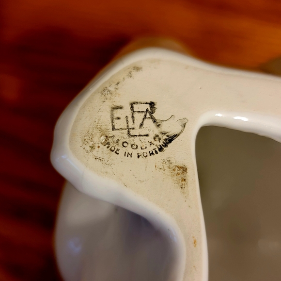 Vintage Elpa Alcobaca White Playful Green Eyed Cat Figurine, Ceramic, Portugal - Picture 3 of 6